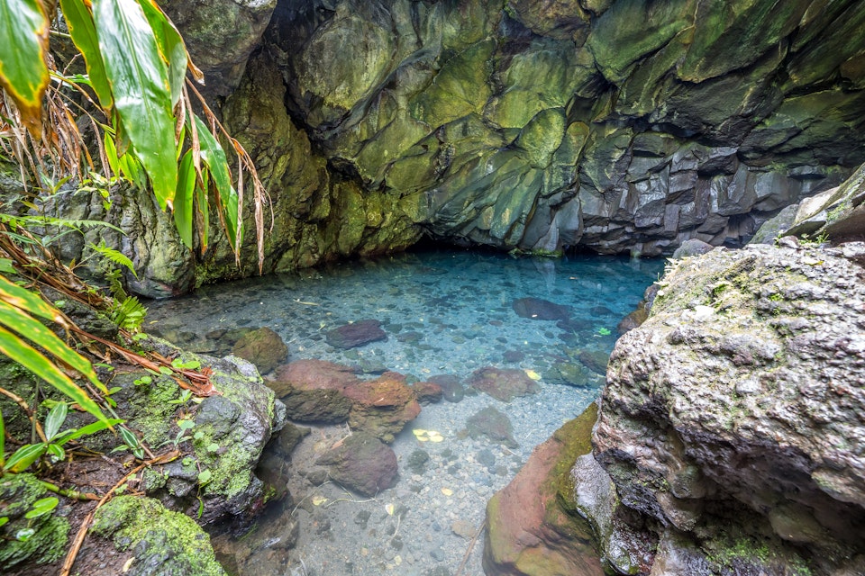 Freshwater lava caves in Waianapanapa state park on the island of maui, Hawaii.