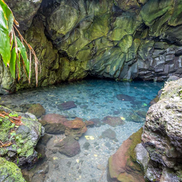 Freshwater lava caves in Waianapanapa state park on the island of maui, Hawaii.