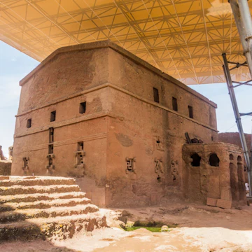 Bet Maryam, rock-cut church in Lalibela, Ethiopia.
