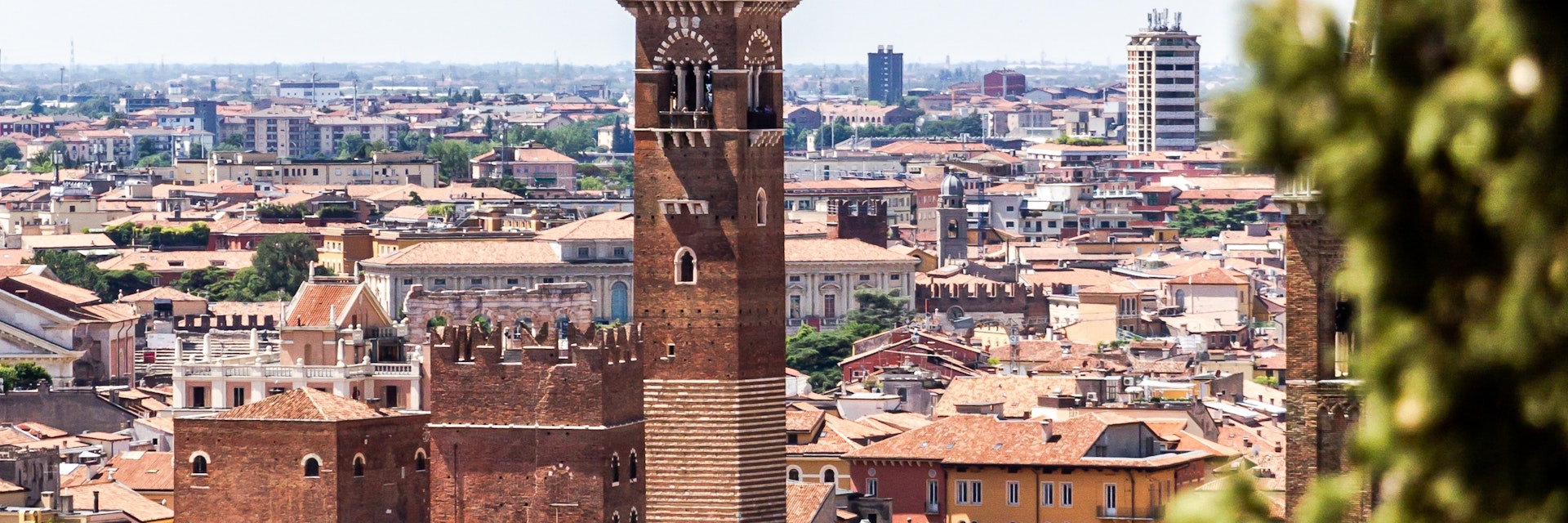 Verona skyline with a view of Torre dei Lamberti.
