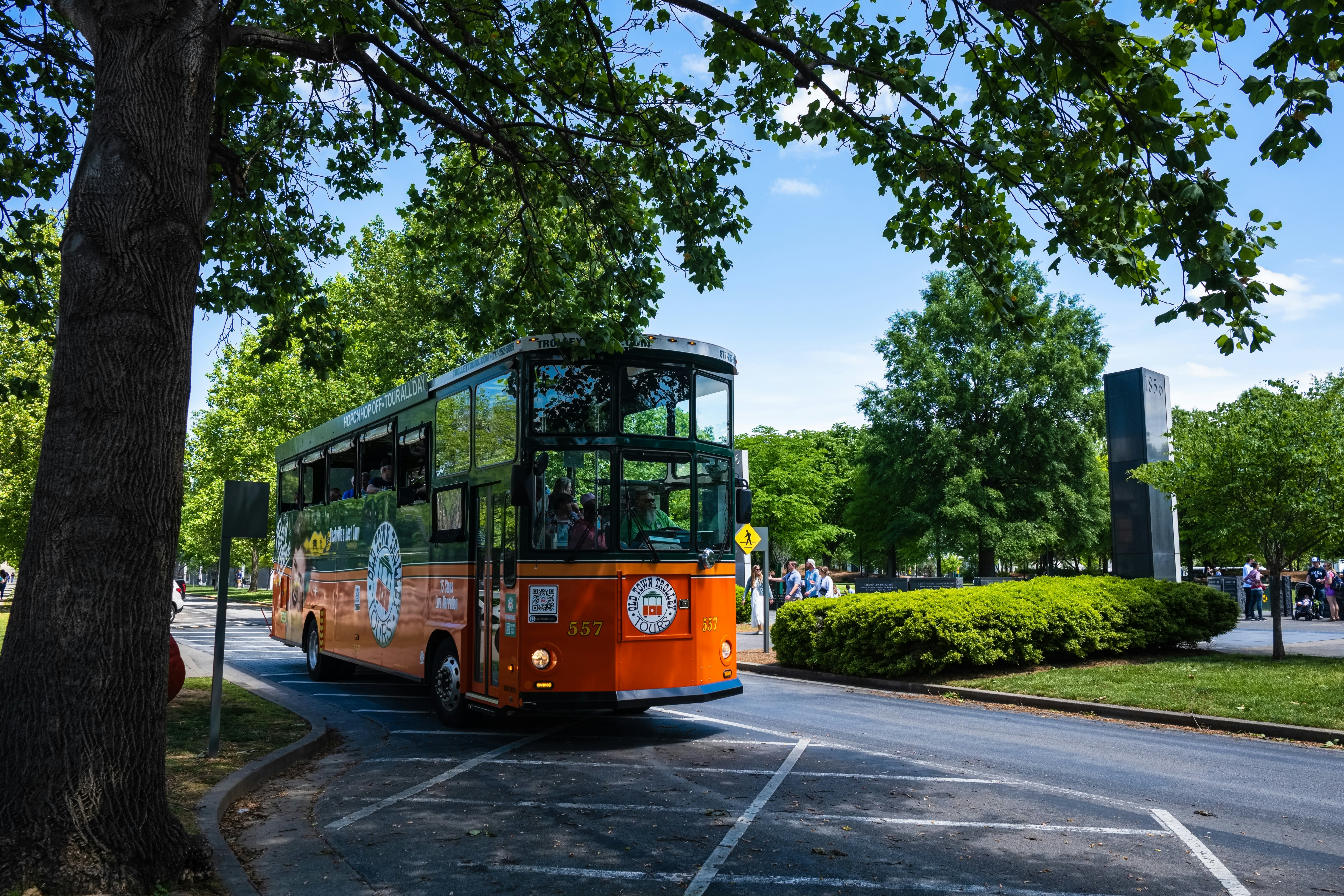 Tourists visiting the popular Bicentennial Capitol Mall State Park in the downtown district on the Nashville Trolley