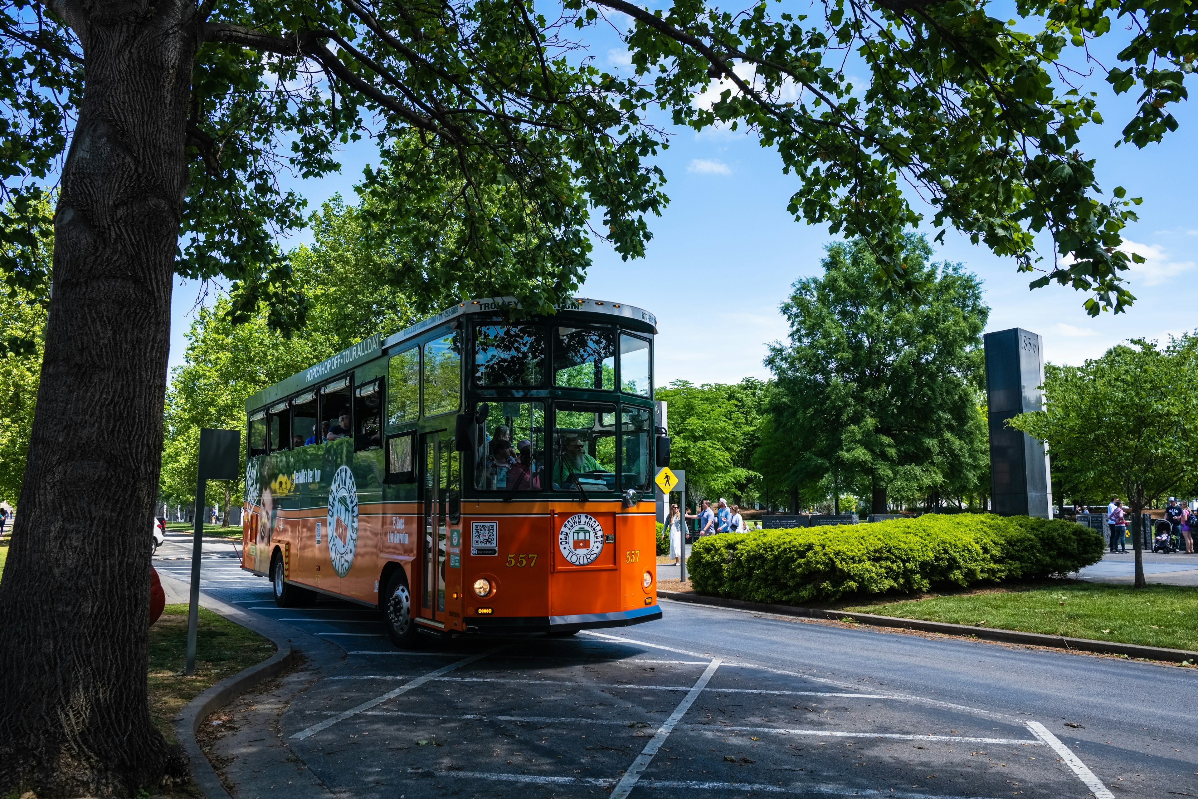 Tourists visiting the popular Bicentennial Capitol Mall State Park in the downtown district on the Nashville Trolley