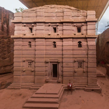Bet Amanuel rock-hewn church in Lalibela, Ethiopia.