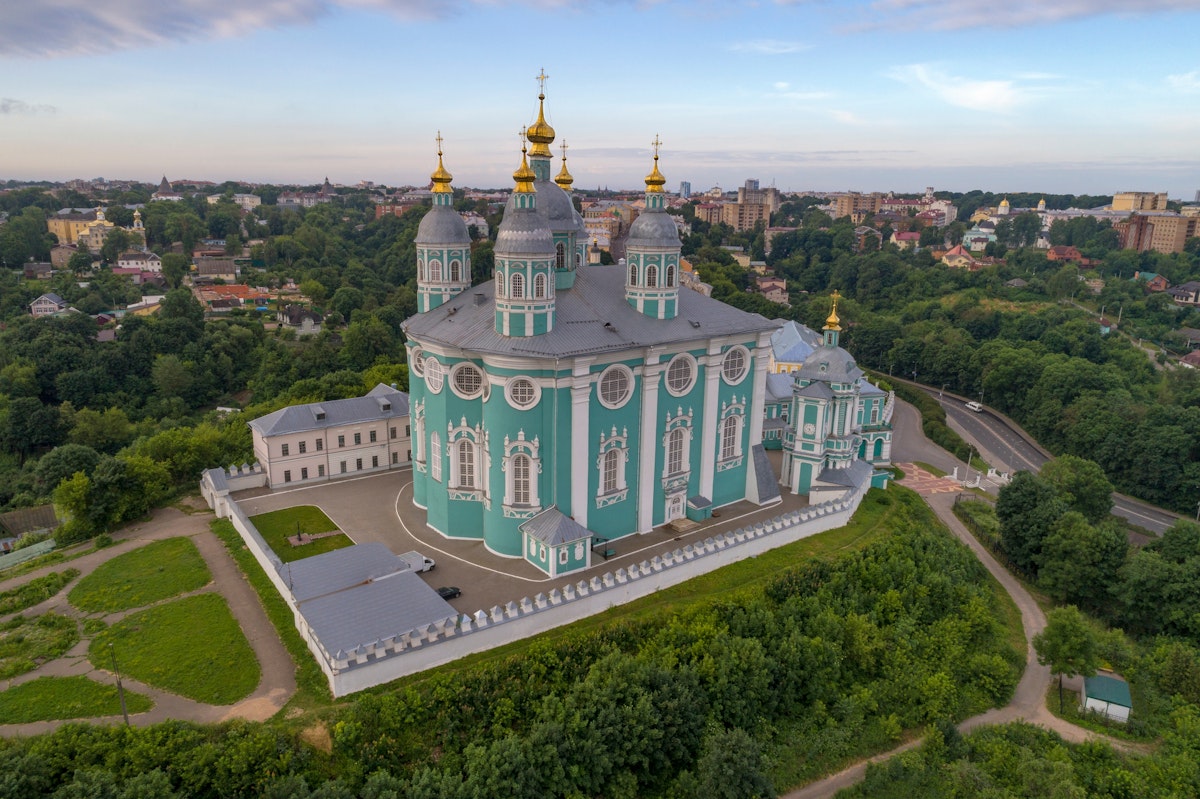 Assumption Cathedral at dawn, Smolensk, Russia.