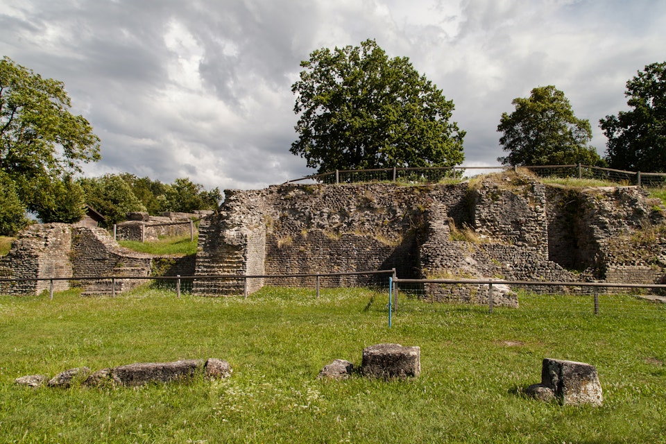 Ruins of the roman theatre of Aventicum in Avenches, Switzerland.