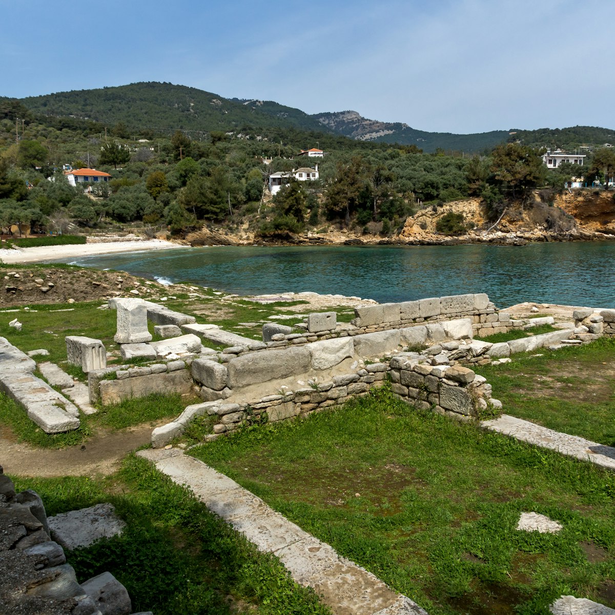 Ruins in Archaeological site of Aliki, Thassos island,  East Macedonia and Thrace, Greece.