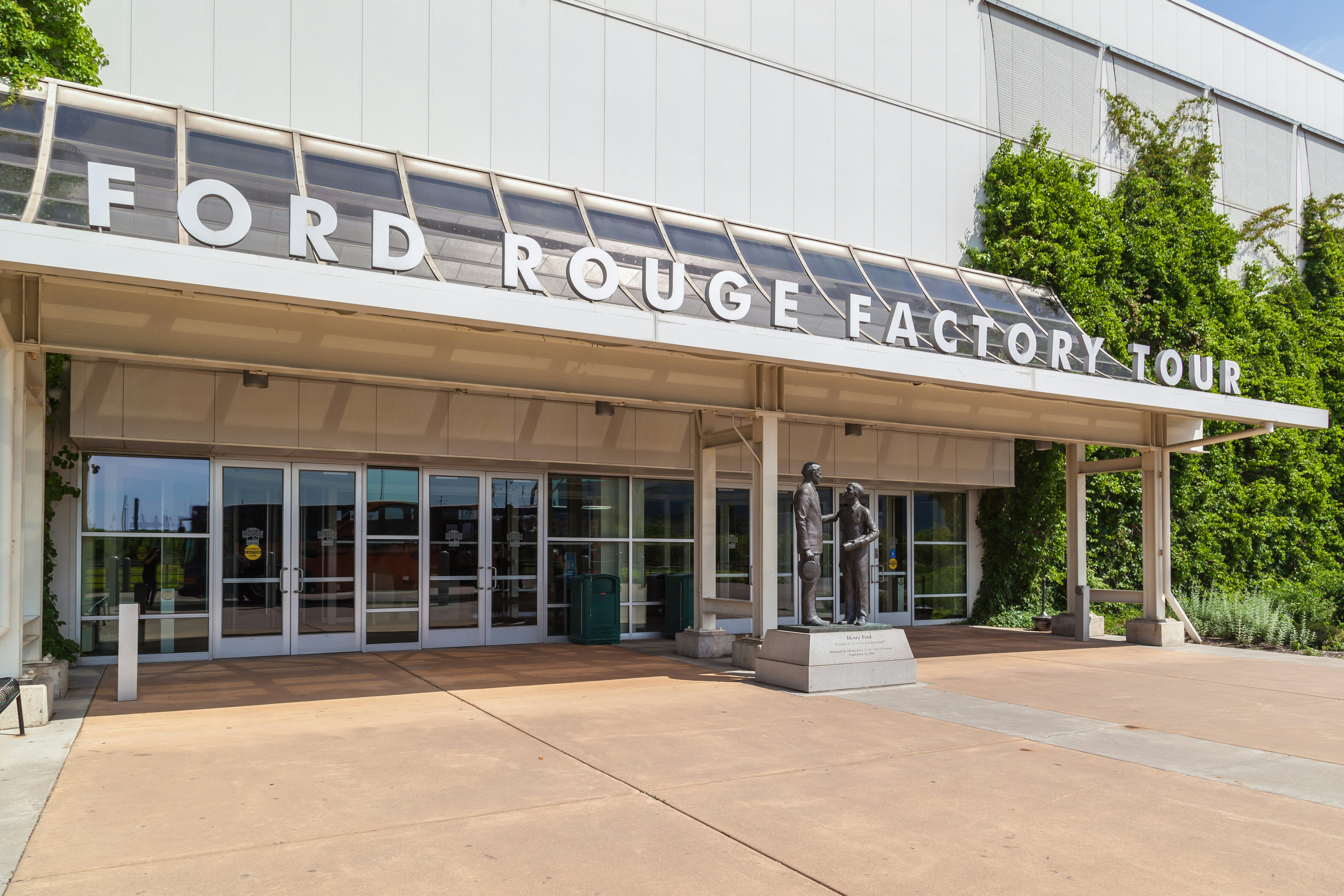 Entrance of Ford Rouge Factory Tour in Dearborn.