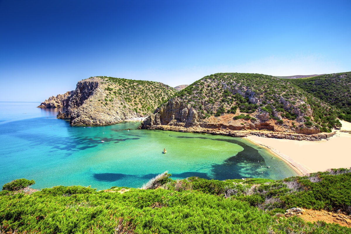 Cala Domestica beach, Sardinia, Italy. 