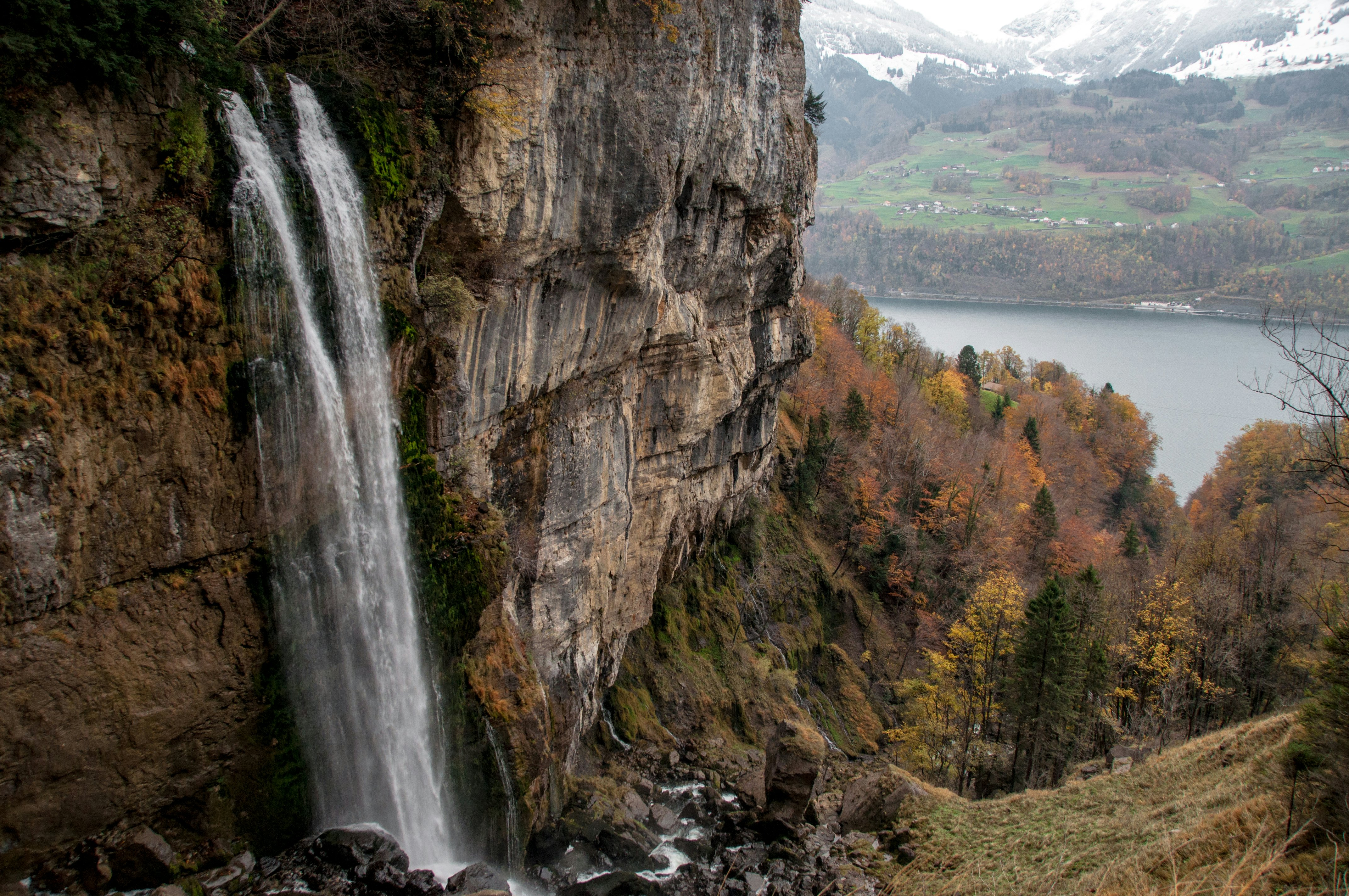 Seerenbachfälle, waterfall in Switzerland.