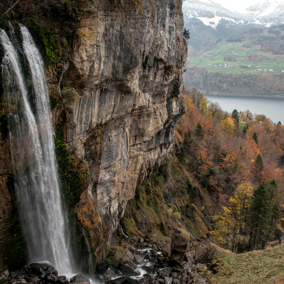 Seerenbachfälle, waterfall in Switzerland.