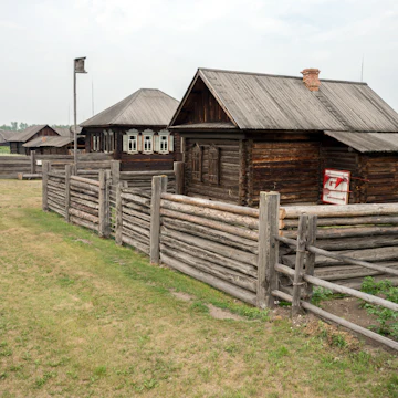 Village street in the Shushenskoe Ethnographic Museum.