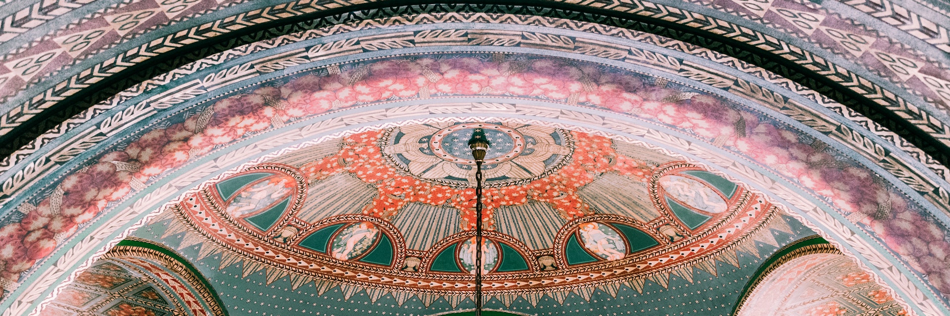 A ceiling painting in the Fisher Building in Detroit.