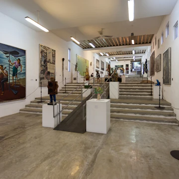 Artwork on display inside the Pinto Art Museum.