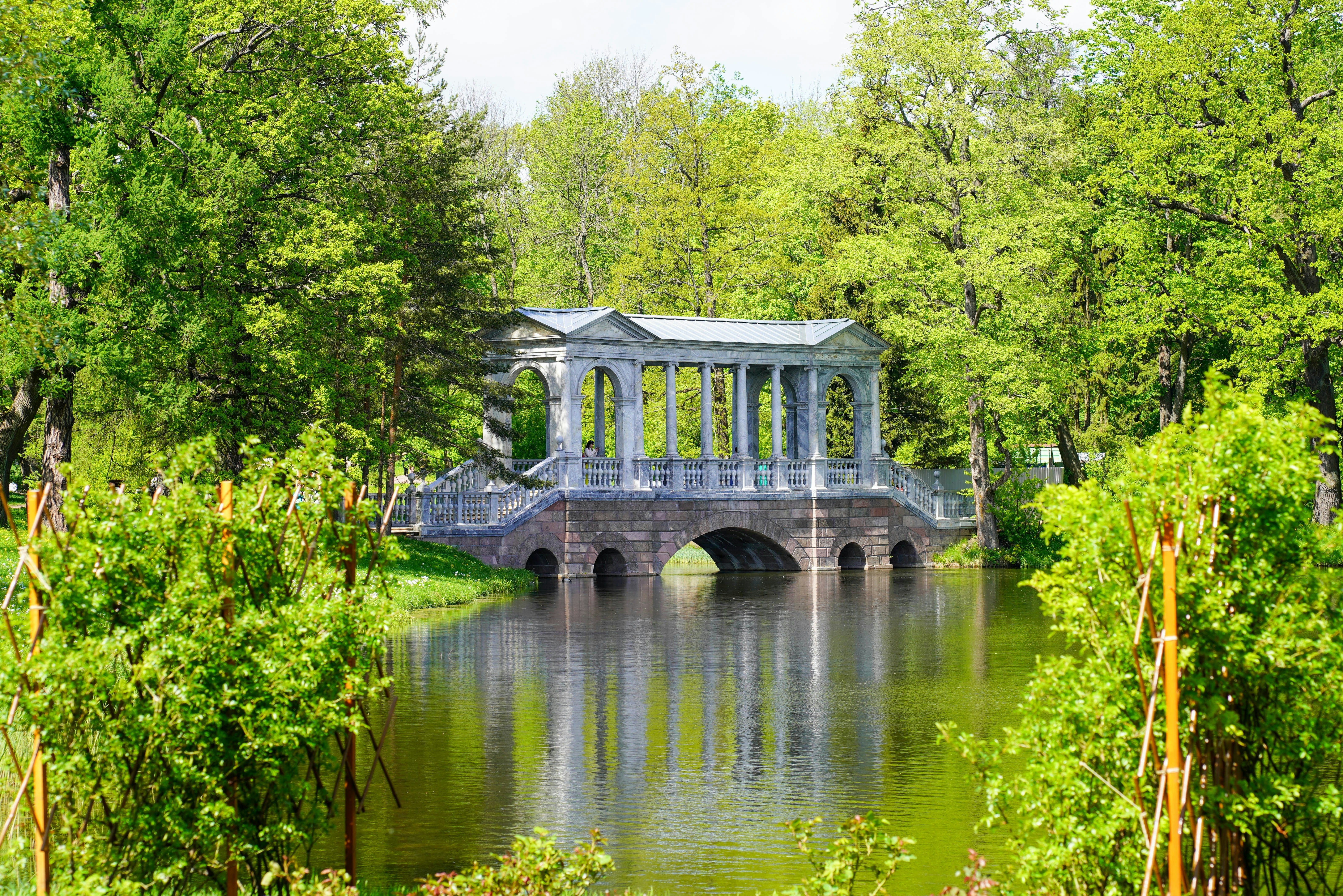 The Marble Bridge of the Catherine Park, Tsarskoe Selo, Pushkin.
