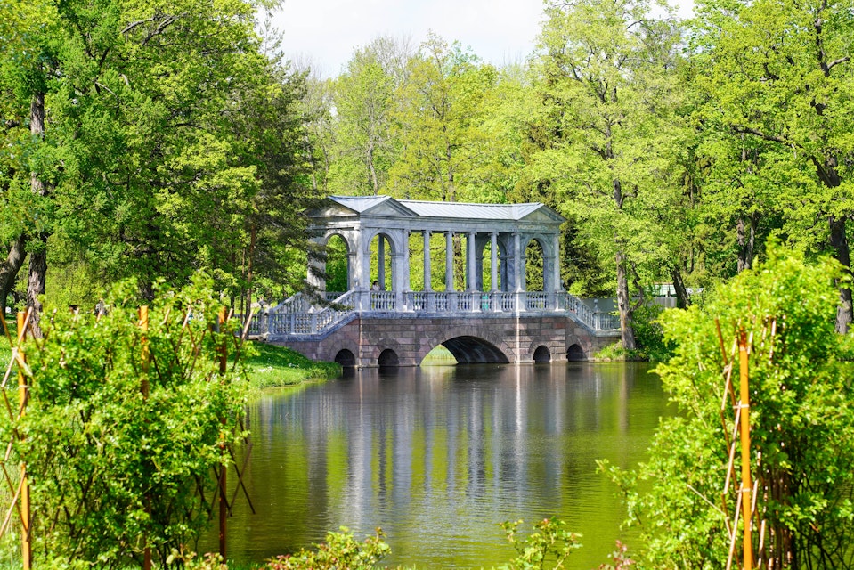 The Marble Bridge of the Catherine Park, Tsarskoe Selo, Pushkin.