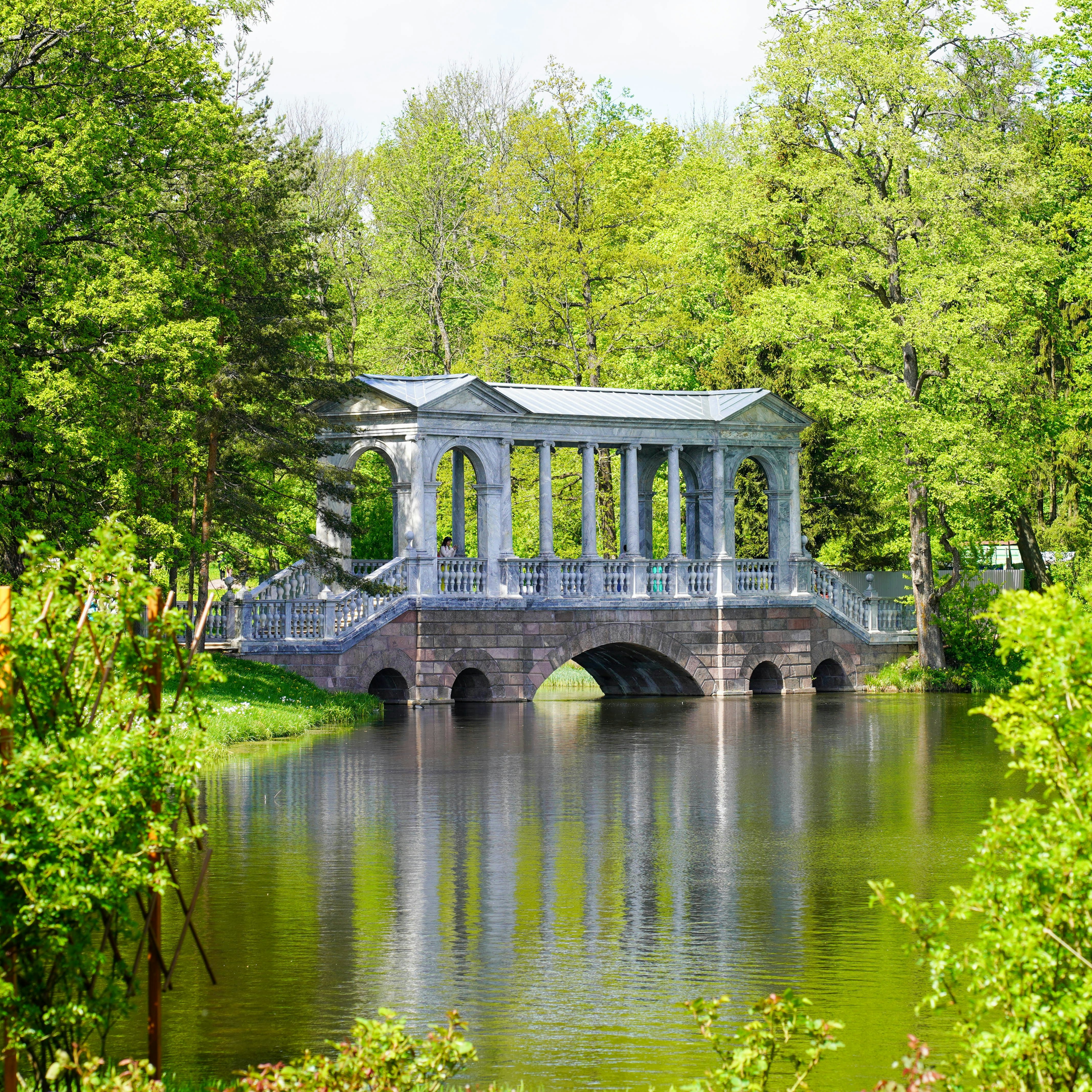The Marble Bridge of the Catherine Park, Tsarskoe Selo, Pushkin.