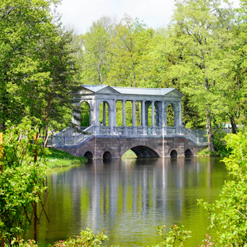 The Marble Bridge of the Catherine Park, Tsarskoe Selo, Pushkin.