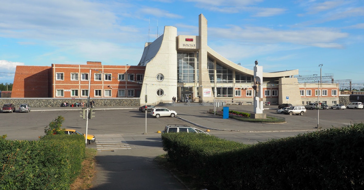 Railway station building in Severobaikalsk.