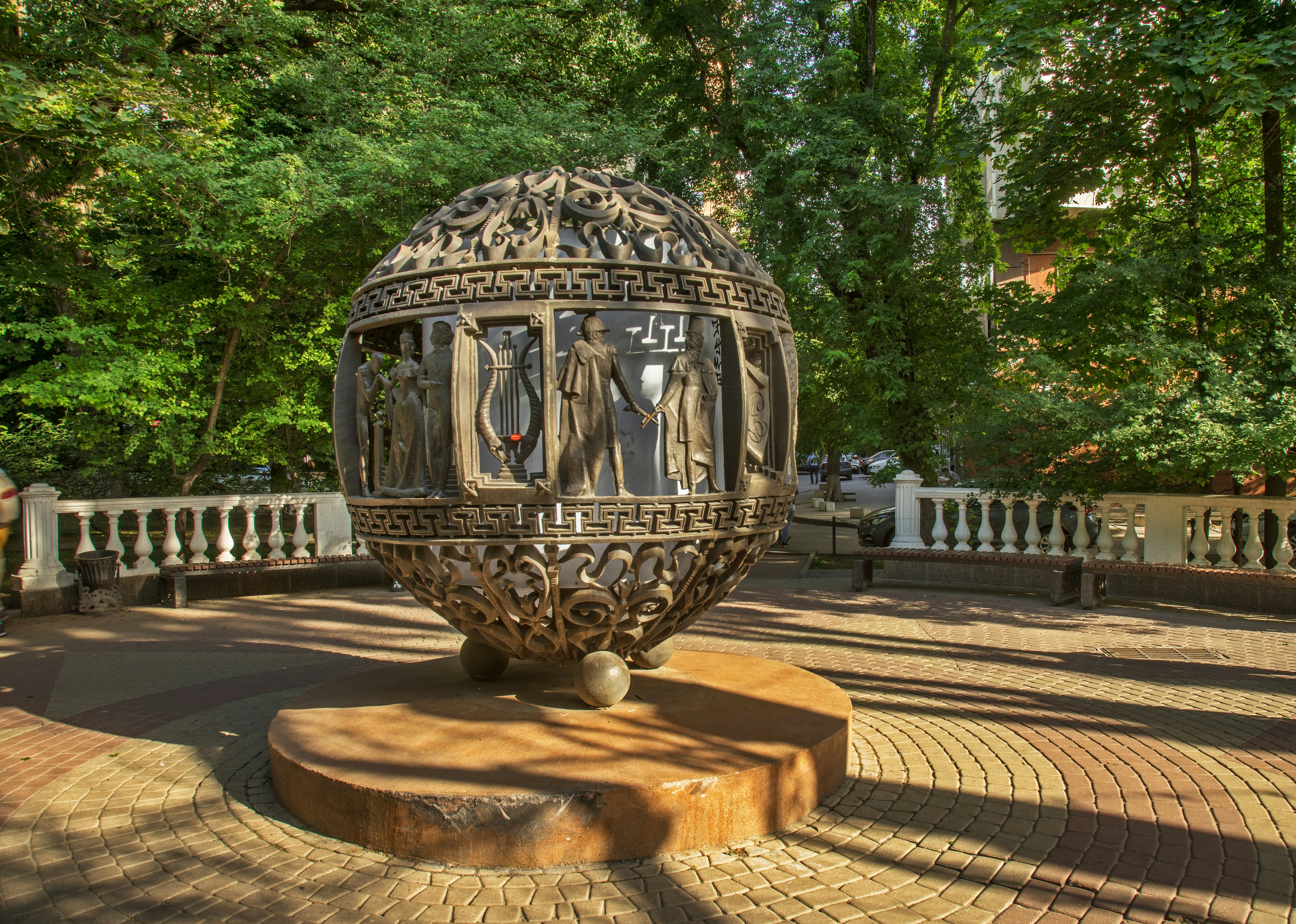Decorative construction Lamp-sphere at Pushkinskaya street in Rostov-on-Don.