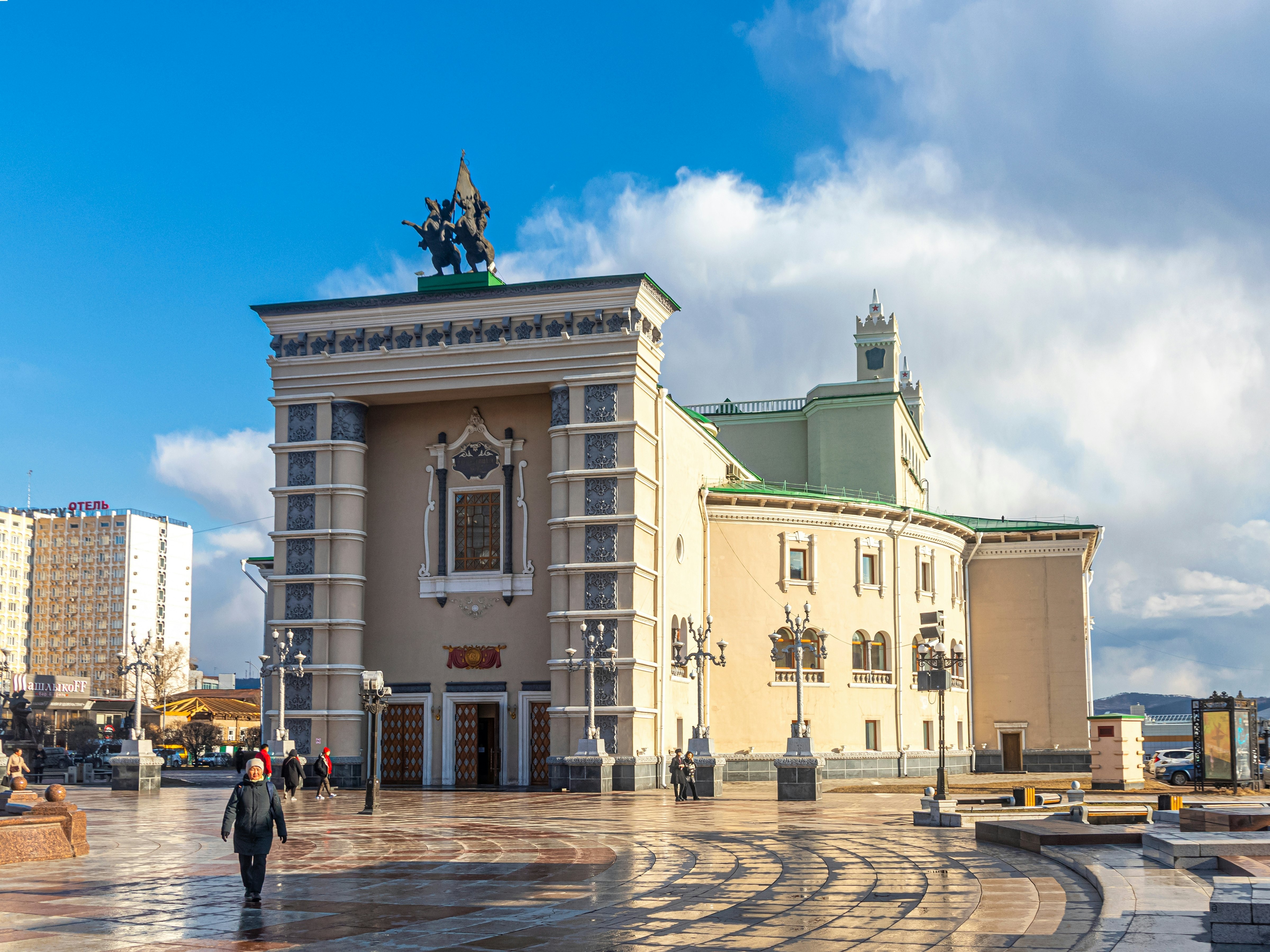 The Buryat Opera and Ballet Theater in Ulan-Ude, the capital of the Republic of Buryatia.