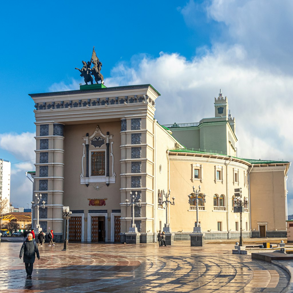 The Buryat Opera and Ballet Theater in Ulan-Ude, the capital of the Republic of Buryatia.