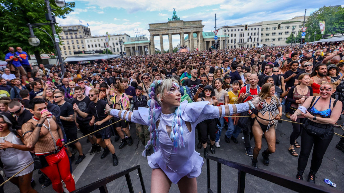 BERLIN, GERMANY - JULY 09: Techno music enthusiasts and revellers take part in the 2022 Loveparade "Rave the Planet" on July 9, 2022 in Berlin, Germany. The Loveparade was an iconic annual event in Berlin from 1989 until 2006, after which it moved to cities in Germany's Ruhr region due to financial considerations. In 2010 tragedy struck the Loveparade when 21 people died and over 600 were injured in a crush in a tunnel leading to the event. Today's Loveparade, with at least 20,000 expected participants, is the first to take place since then. (Photo by Omer Messinger/Getty Images)
1241806850