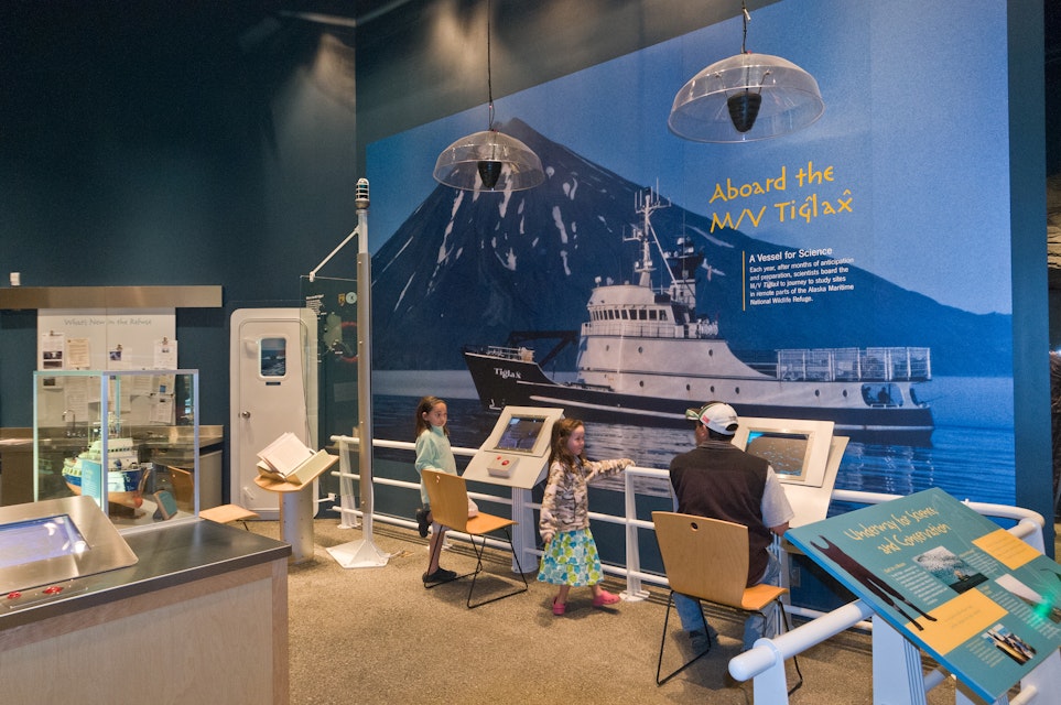 Interior displays at the Alaska Islands and Oceans Visitor Center.