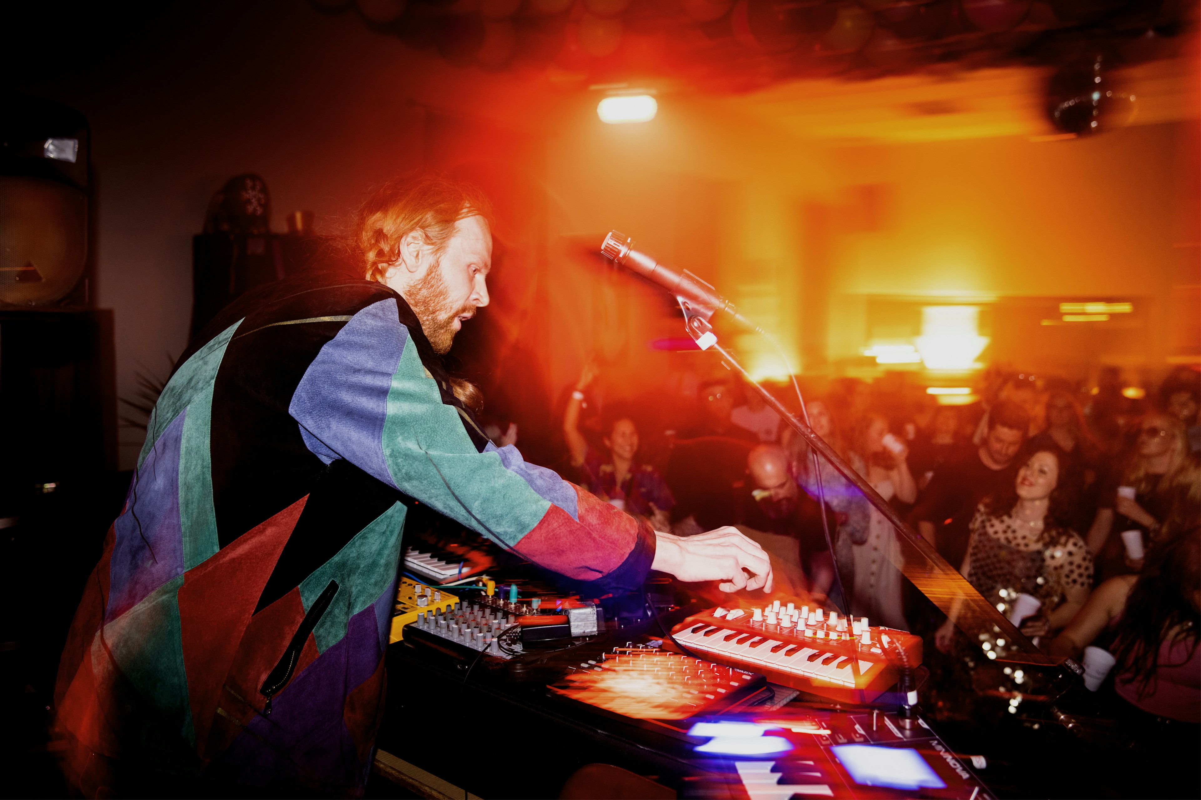 A DJ at Detour Disco, Þingeyri, Westfjords, Iceland