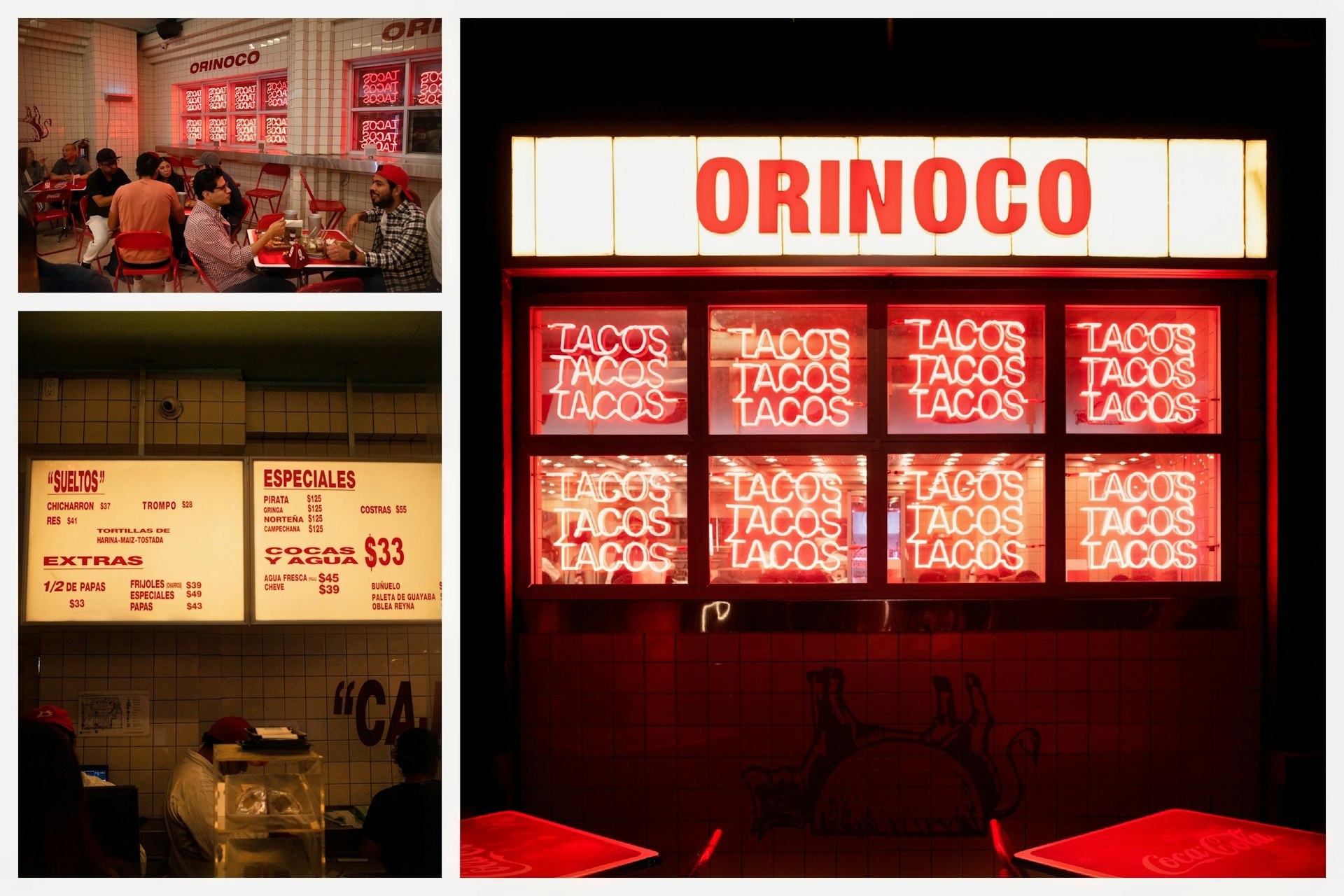 Neon signs at Orinoco Tacos