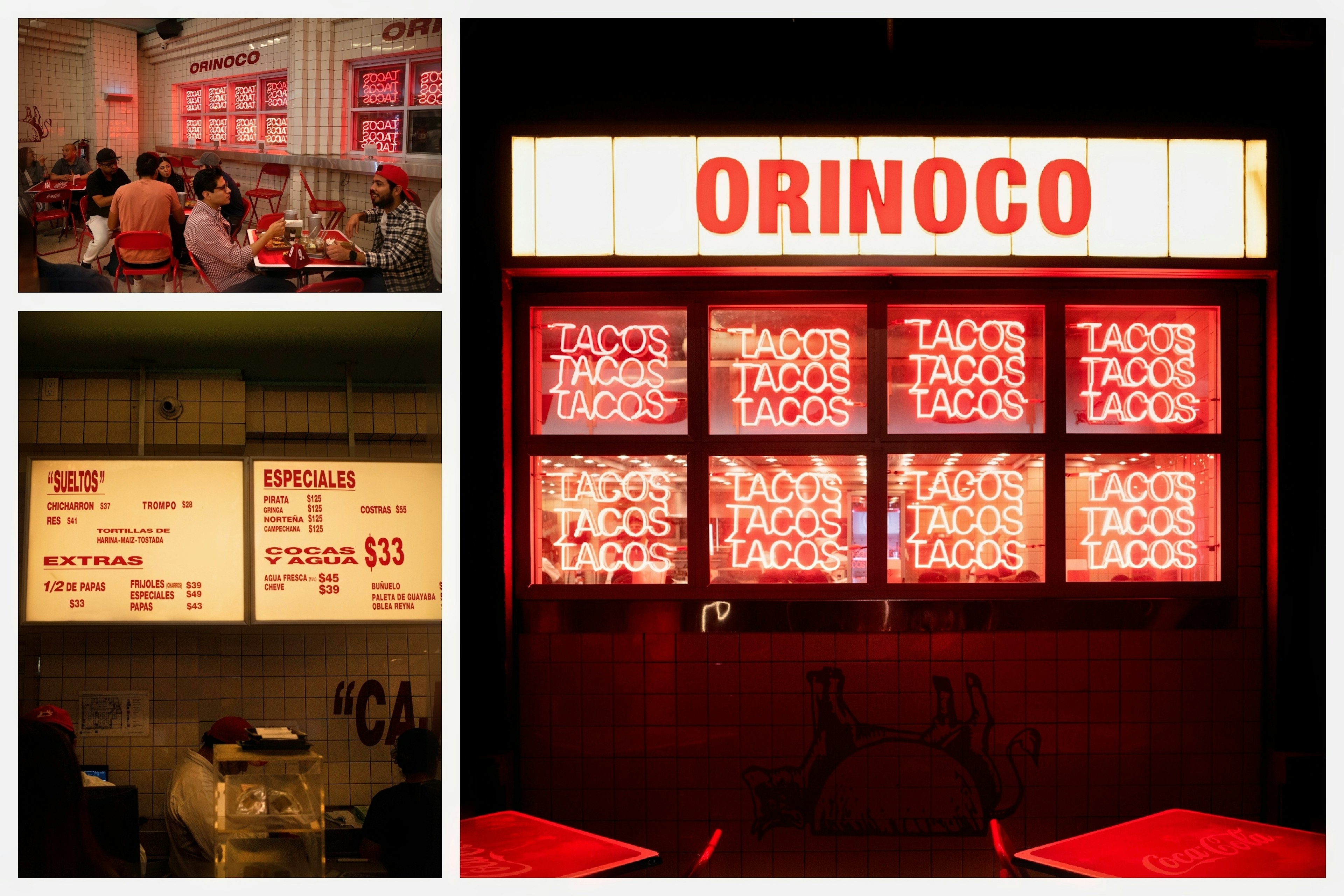 Neon signs at Orinoco Tacos in Mexico City.
