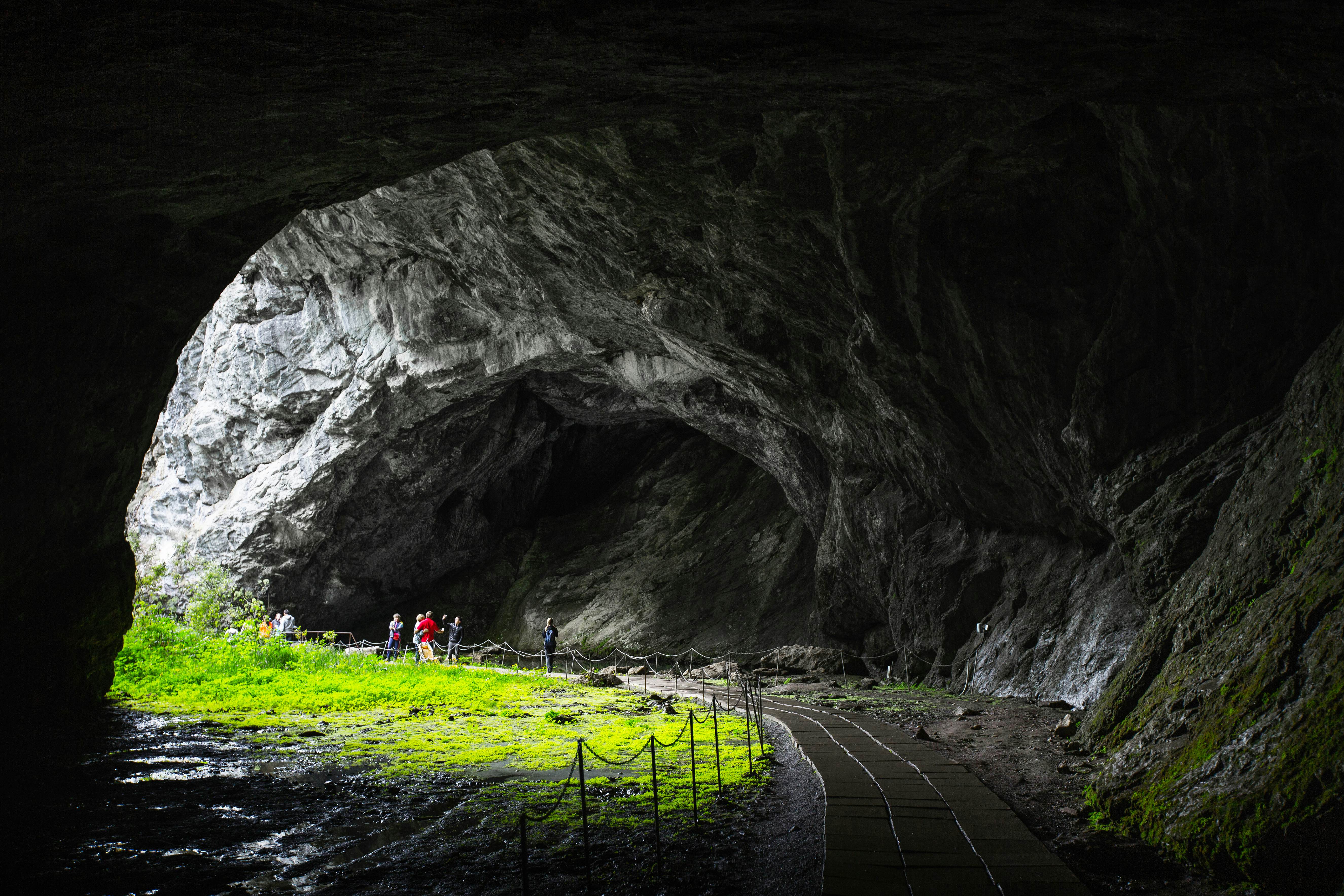 Entrance to the Kapova Cave located in the Shulgan Tash Nature Reserve, Ural, Russia.