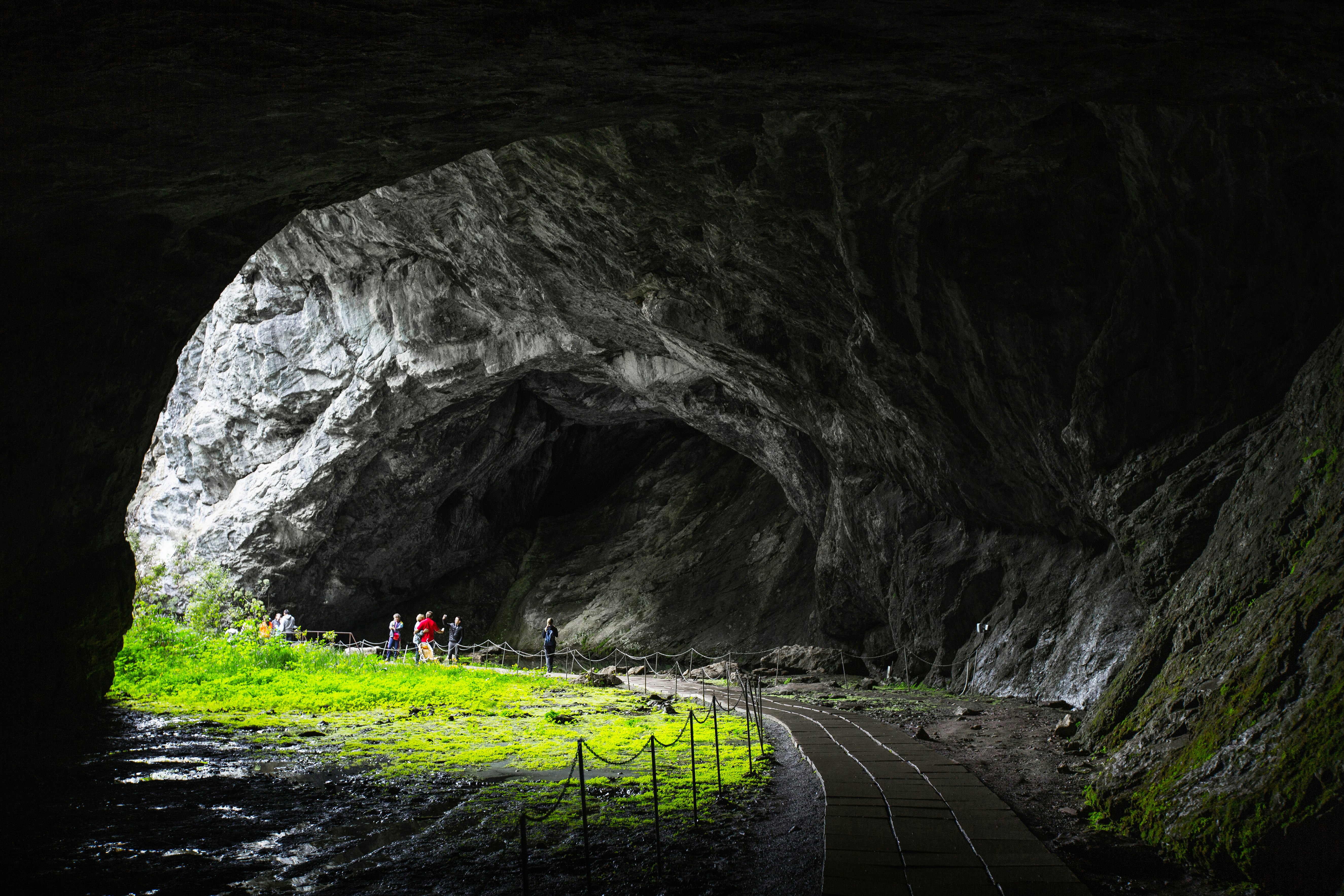 Entrance to the Kapova Cave located in the Shulgan Tash Nature Reserve, Ural, Russia.