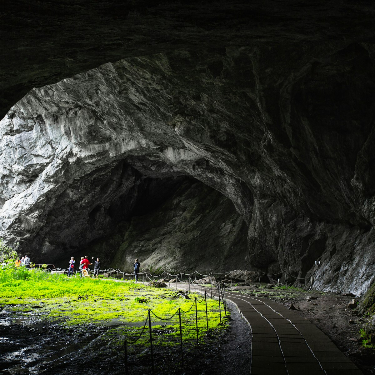 Entrance to the Kapova Cave located in the Shulgan Tash Nature Reserve, Ural, Russia.