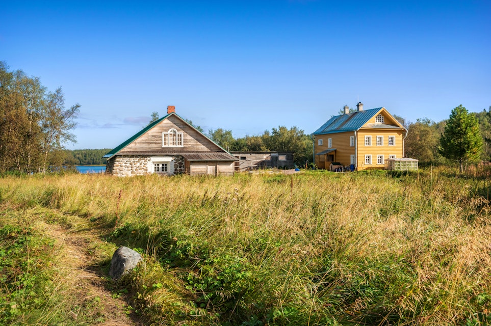 Residential buildings of the Holy Trinity Skete on Anzer Island, Solovetsky Islands.
