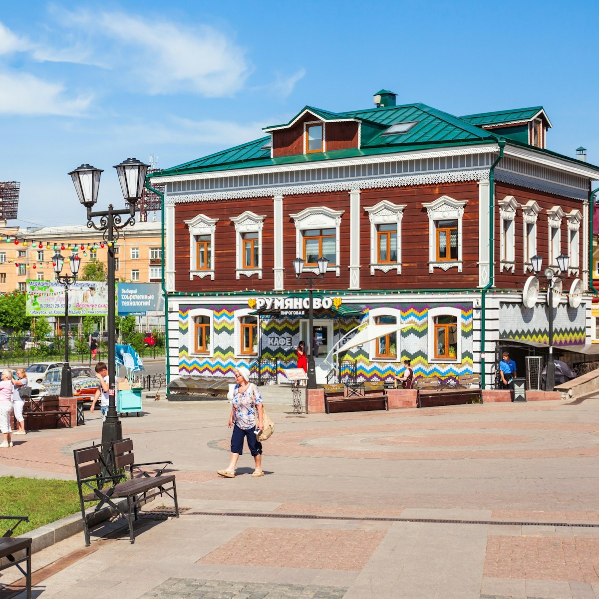 130 Kvartal quarter, a neighbourhood of the historic buildings in the center of Irkutsk city in Russia.