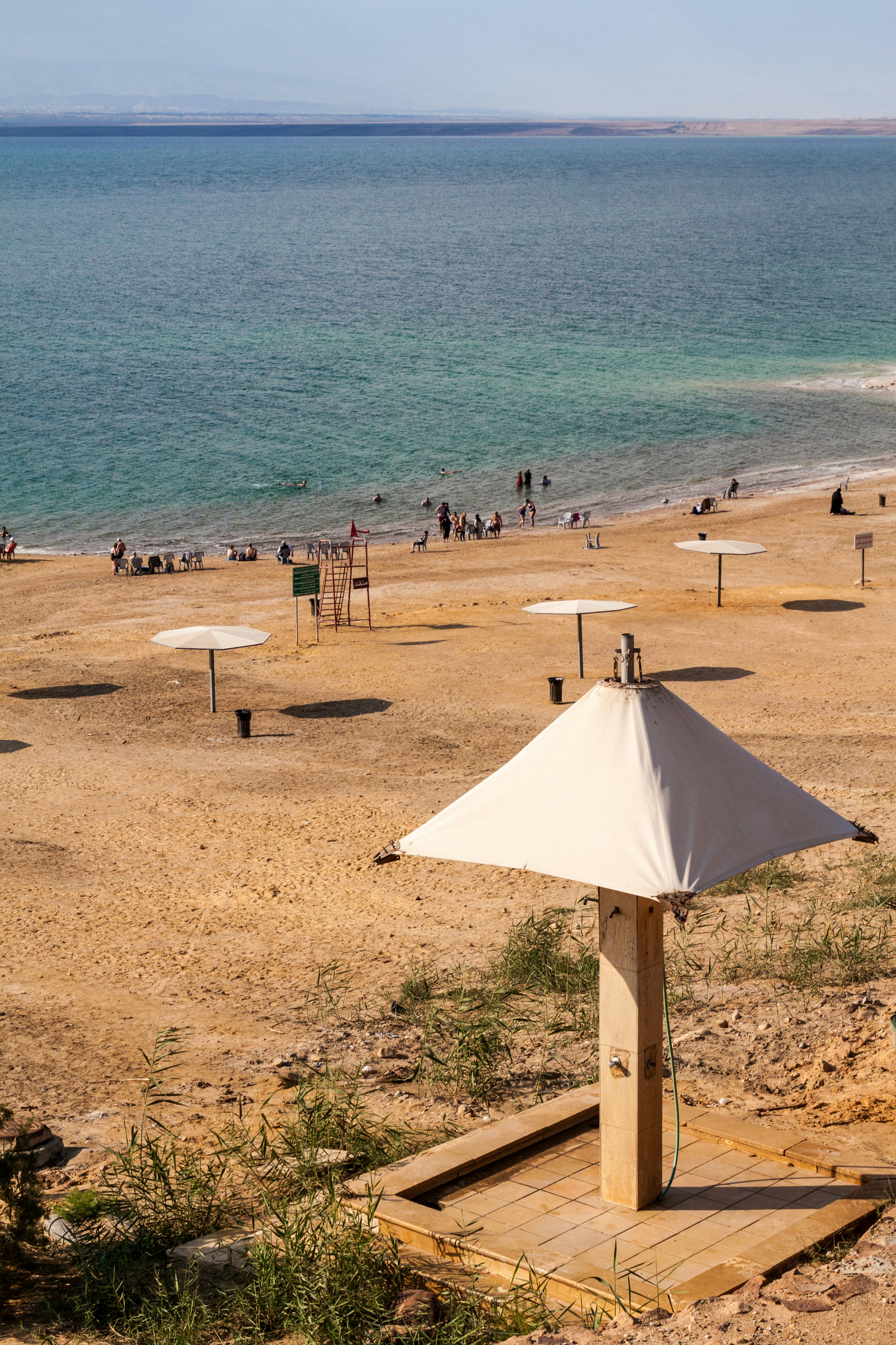 People at Amman Beach at the Dead Sea, Jordan.