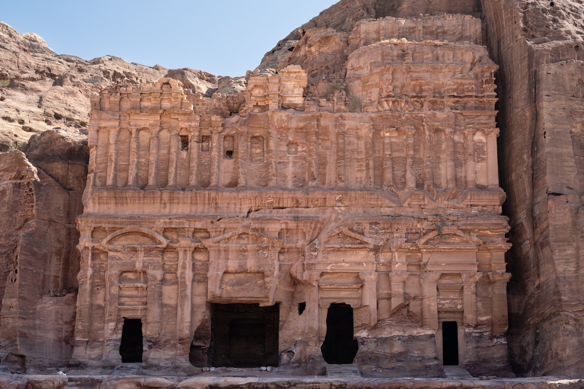 Palace Tomb facade in Petra, Jordan.