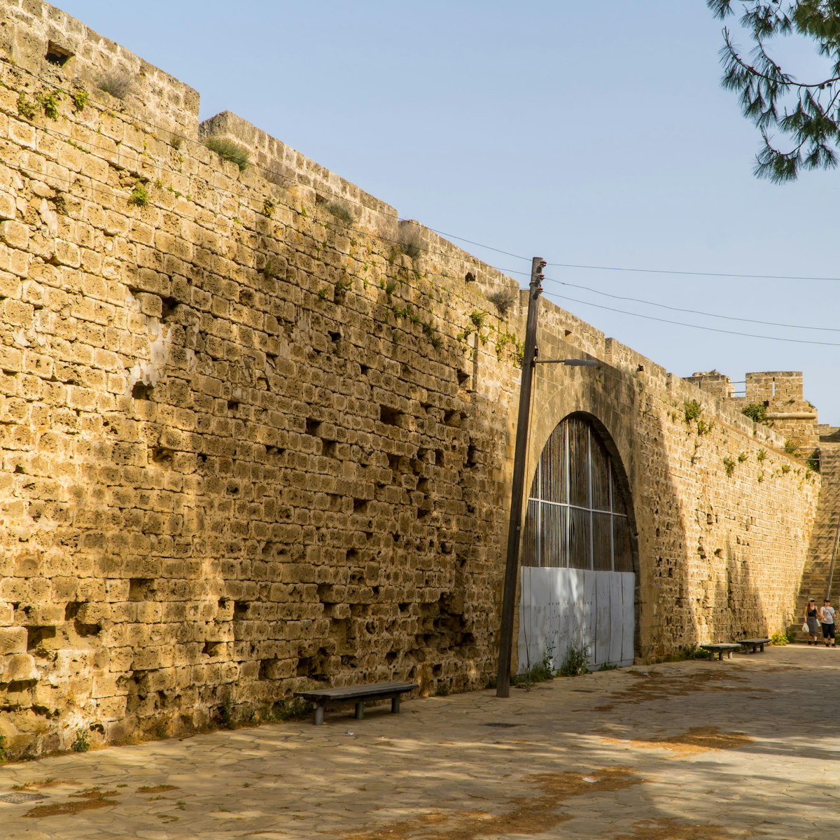 The stone city walls of Famagusta in Cyprus.