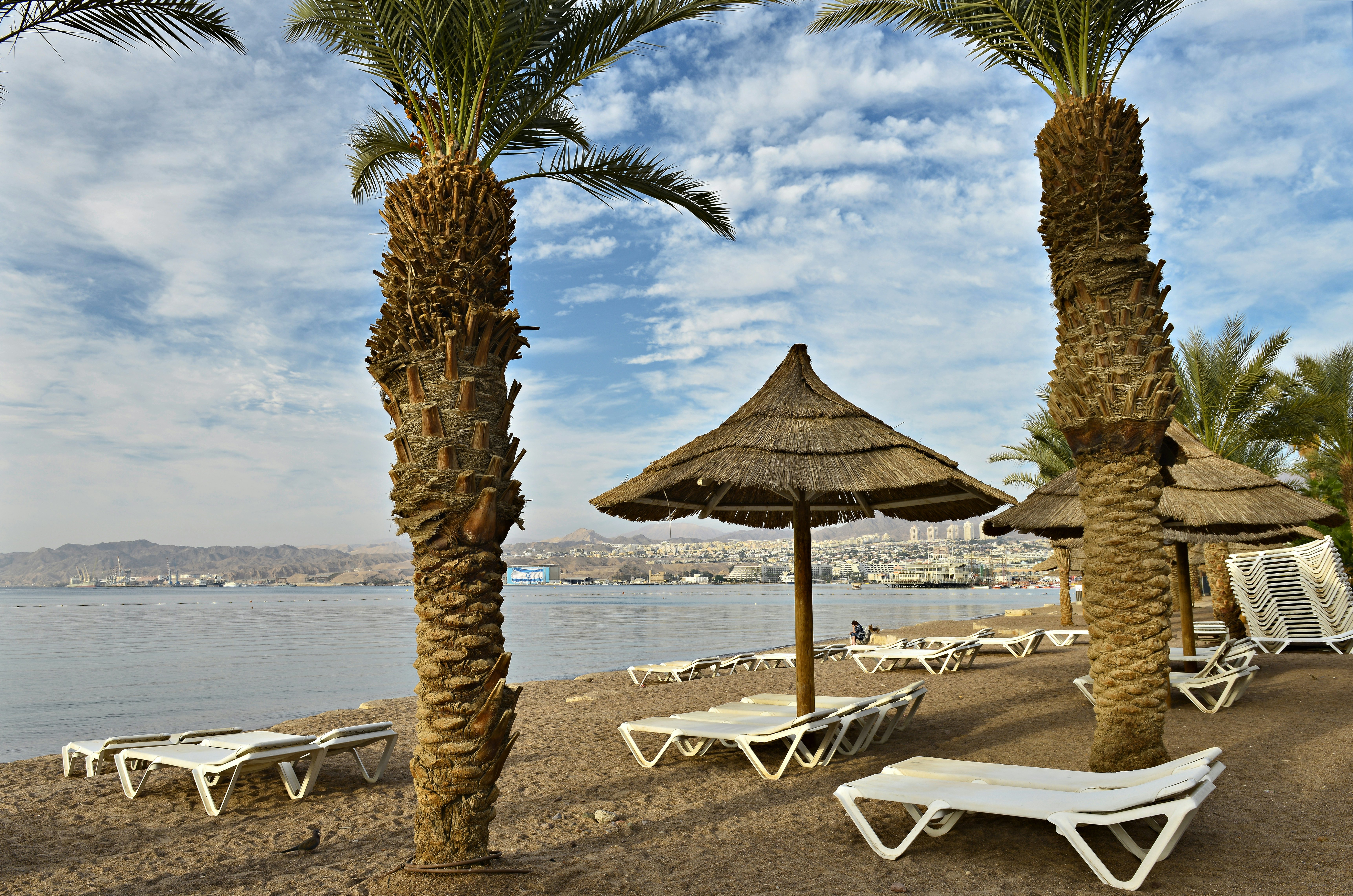 Morning view on the North beach of Eilat, Israel.