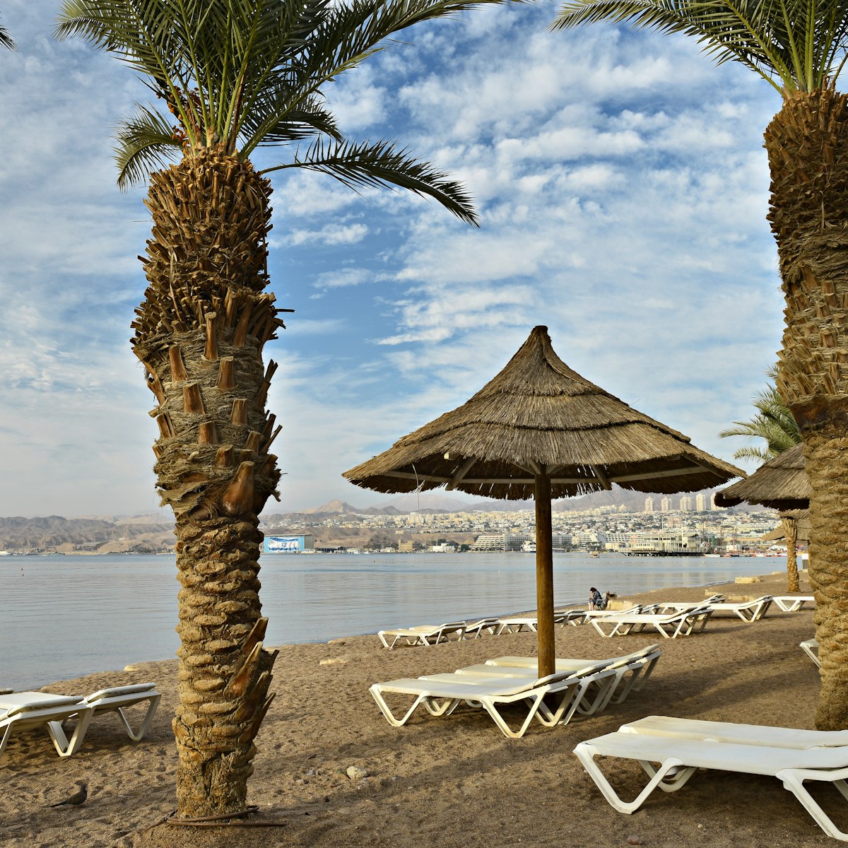 Morning view on the North beach of Eilat, Israel.