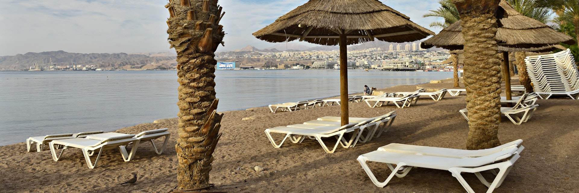 Morning view on the North beach of Eilat, Israel.