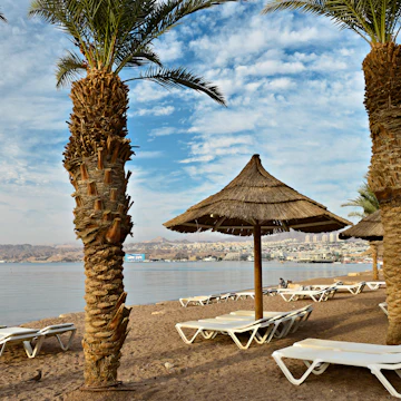 Morning view on the North beach of Eilat, Israel.