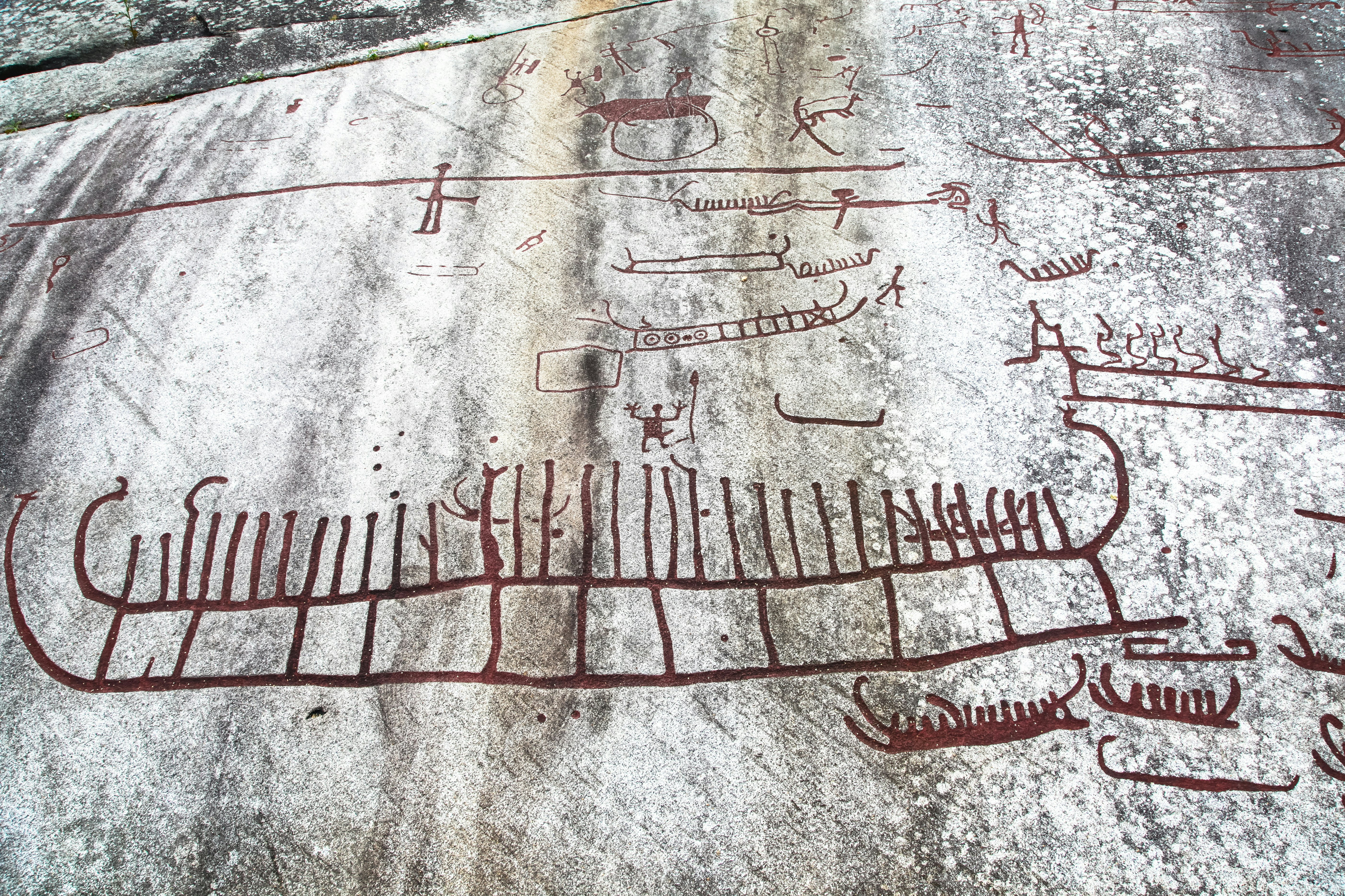 Rock carvings at Vitlycke museum, Sweden.