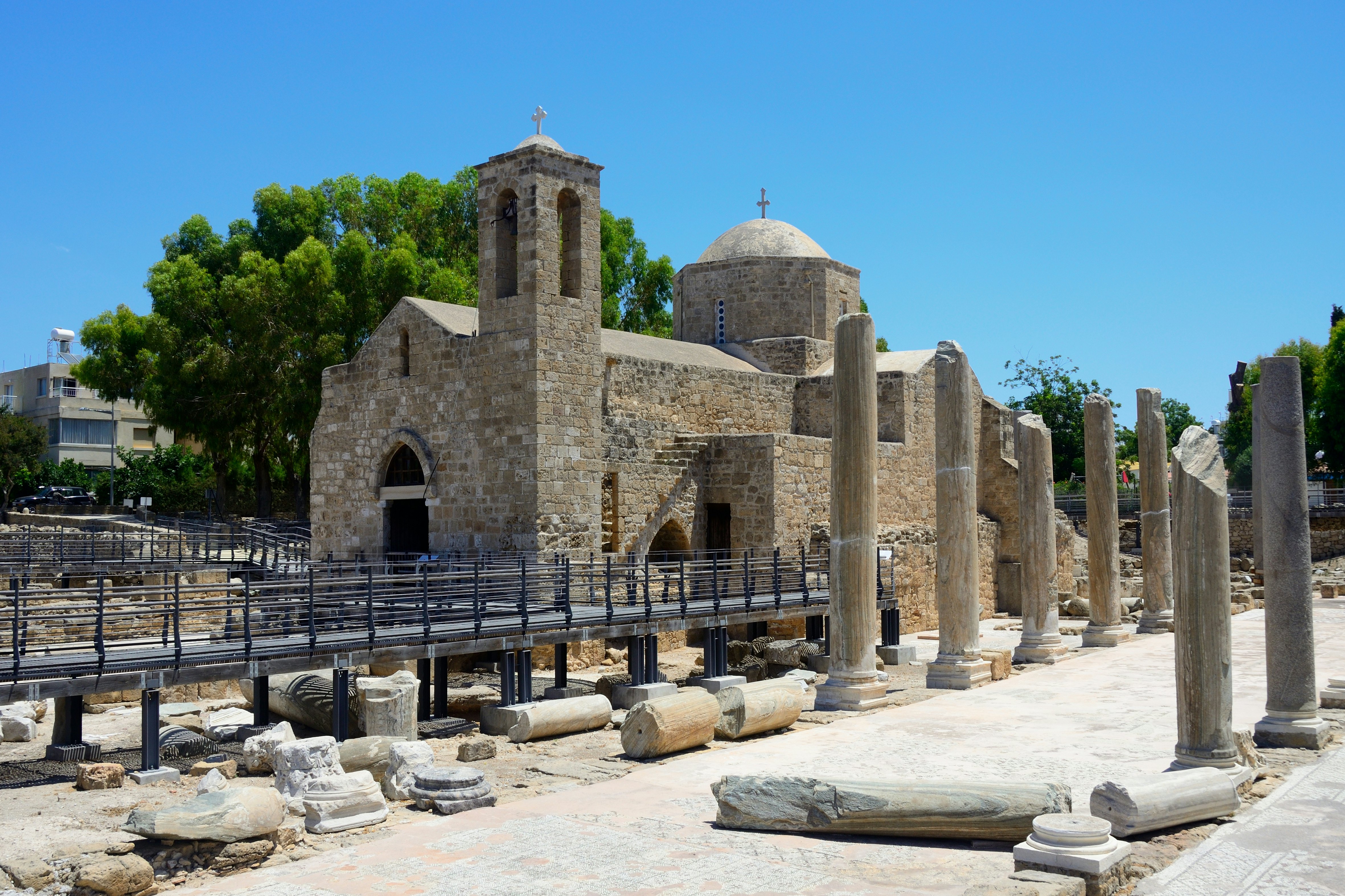 Hrysopolitissa Basilica & St Paul's Pillar in Paphos, Cyprus.