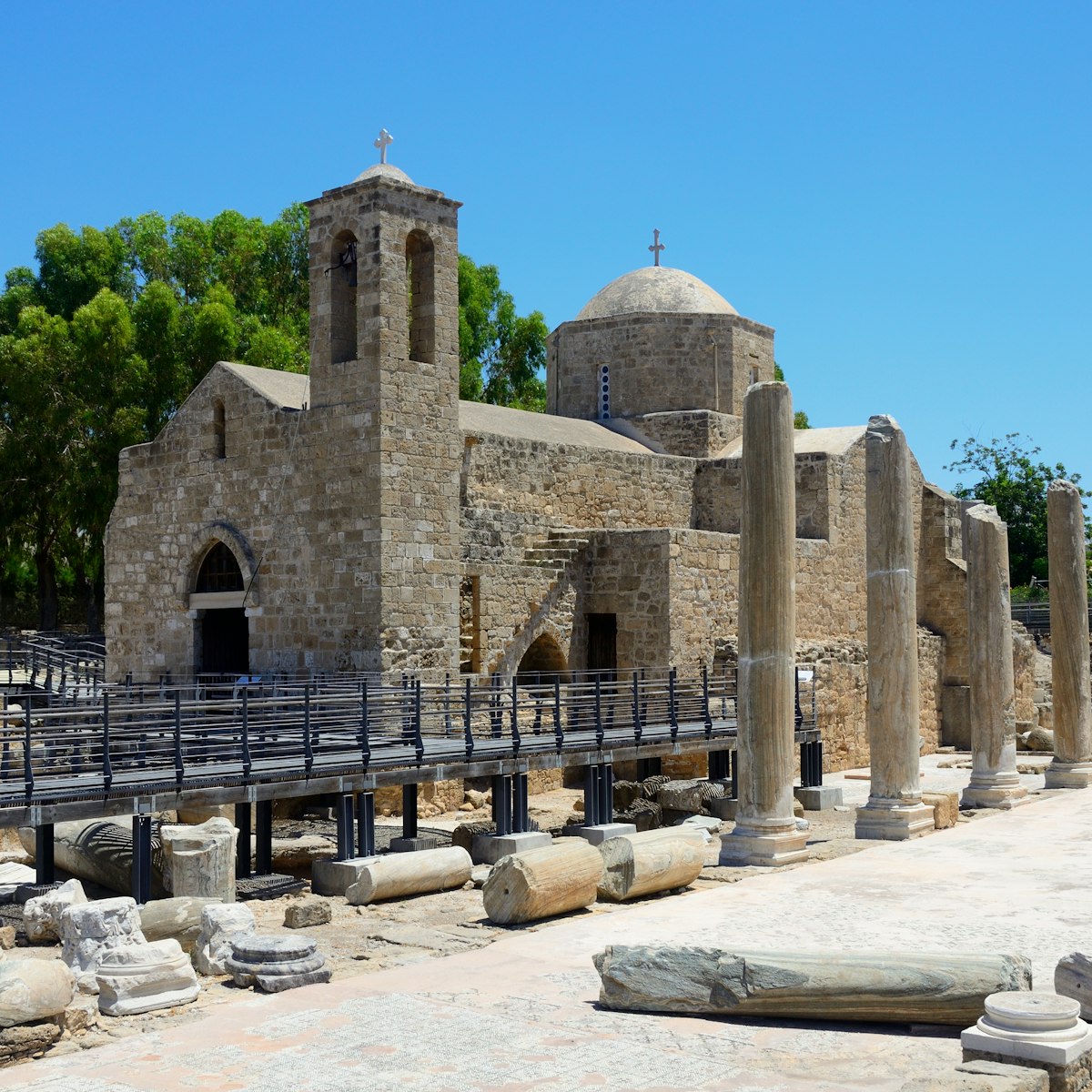Hrysopolitissa Basilica & St Paul's Pillar in Paphos, Cyprus.