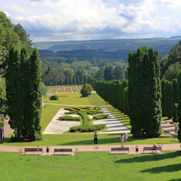 View of the Rose Valley in the evening in Kurortny Park in Kislovodsk.
