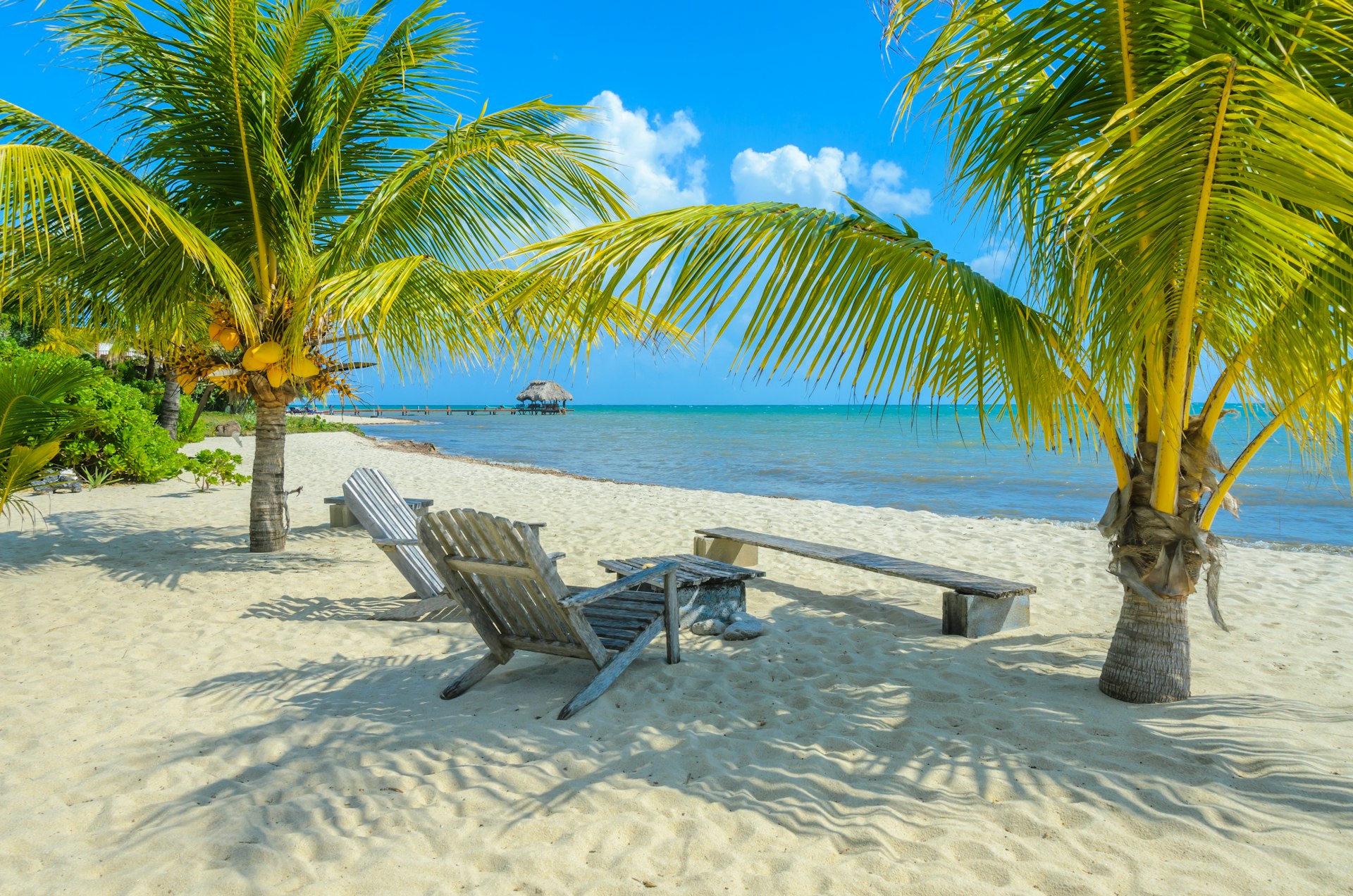 Paradise beach in Placencia, Belize, Central America