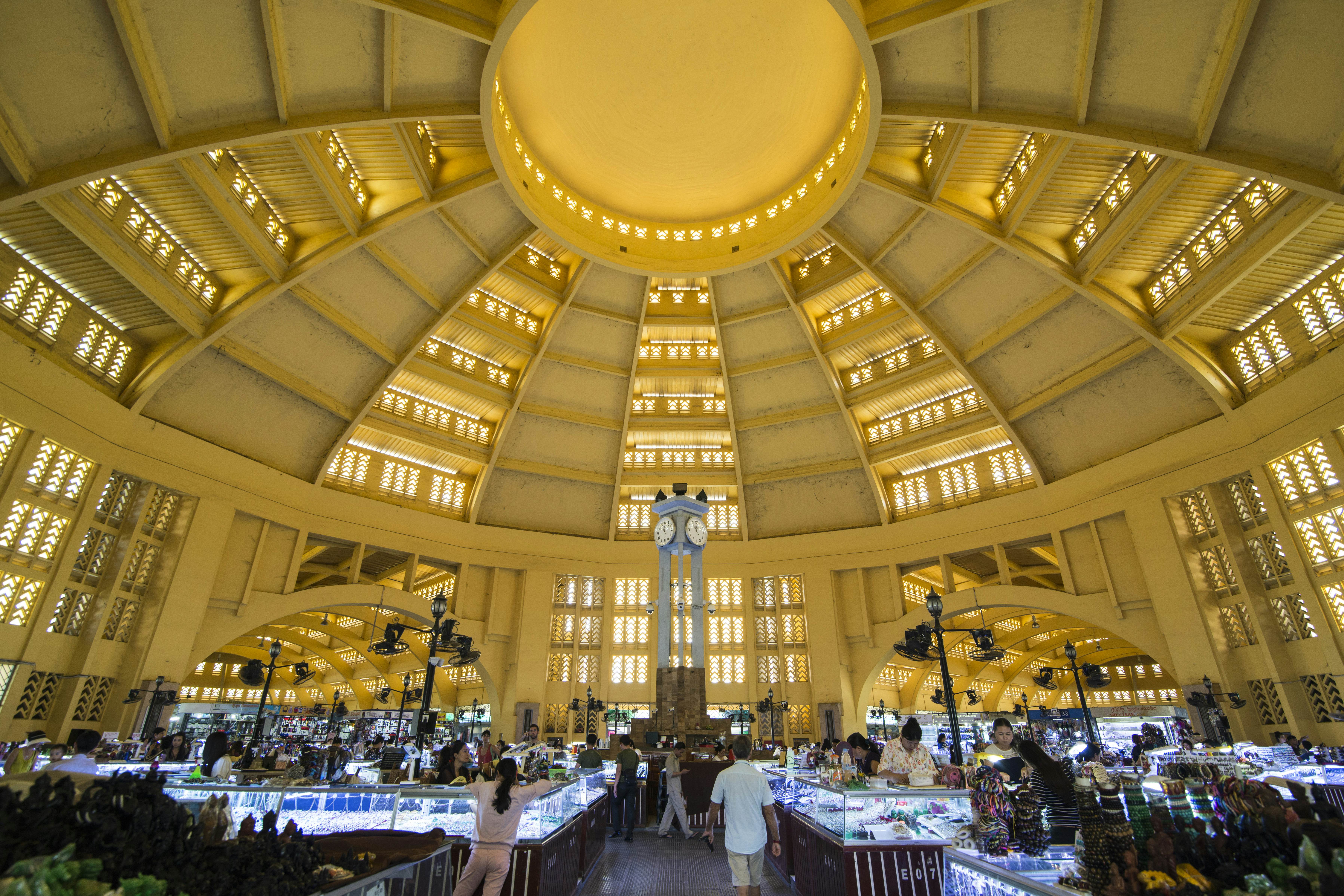Psar Thmei market in the city of Phnom Penh of Cambodia. 