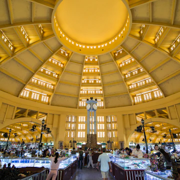 Psar Thmei market in the city of Phnom Penh of Cambodia.