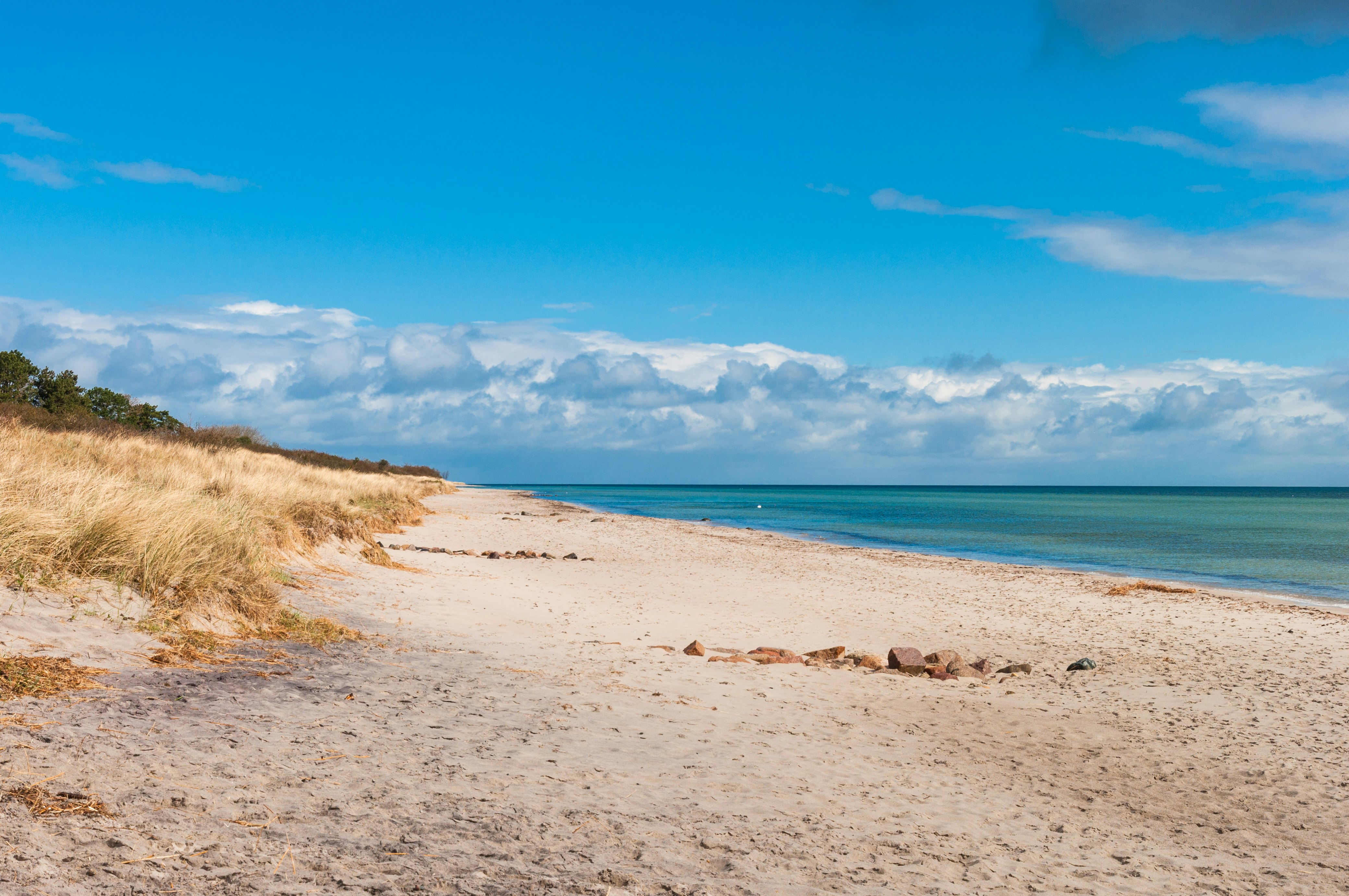 Marielyst beach in Denmark on a spring day.